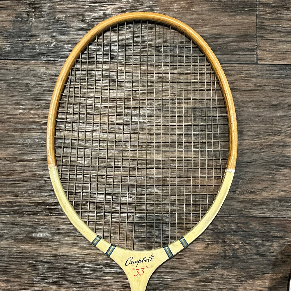 Three Vintage Wood Badminton Rackets & Press Frames All Pro Classic Campbell 33 - Picture 5 of 16